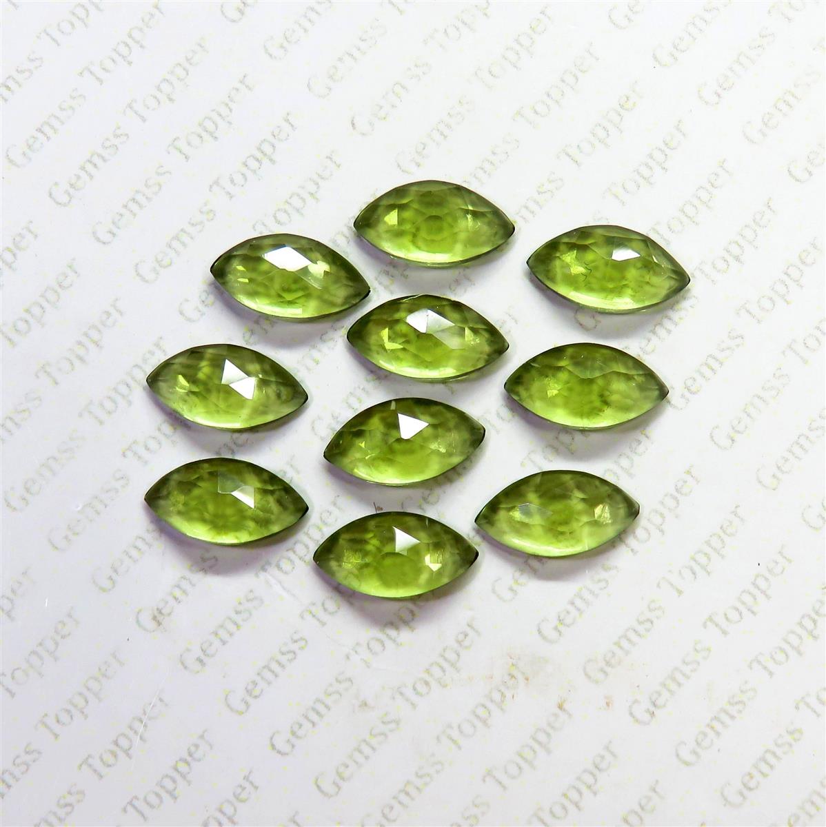 Moldavite 7x14 mm Marquise Rose Cut